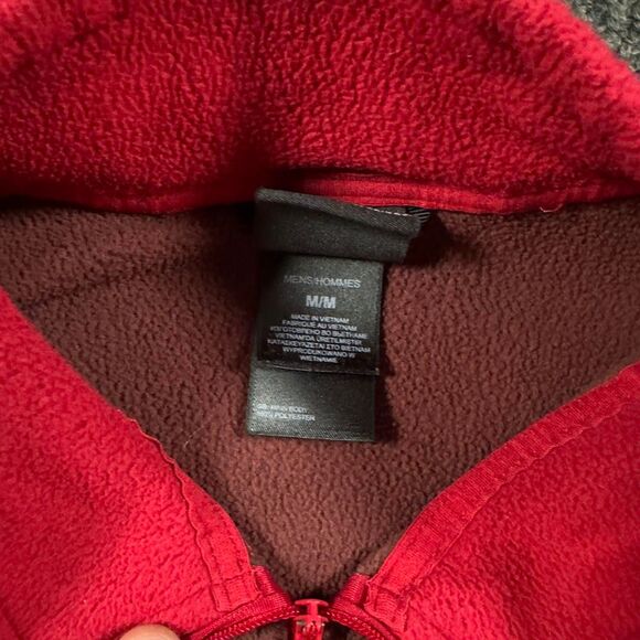 The North Face Fleece Men M Red Brown Polyester Quarter Zip Pullover Outdoor - Picture 4 of 6